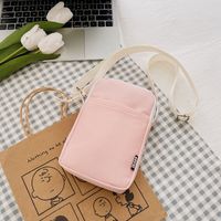 Women's Small Nylon Solid Color Classic Style Square Zipper Phone Wallets sku image 1