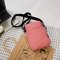 Women's Small Nylon Solid Color Classic Style Square Zipper Phone Wallets sku image 2