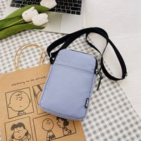 Women's Small Nylon Solid Color Classic Style Square Zipper Phone Wallets sku image 3