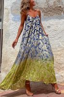 Women's Swing Dress Vacation Printing Sleeveless Gradient Color Maxi Long Dress Holiday main image 4