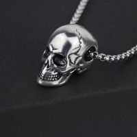 Punk Skull Titanium Steel Plating Halloween Unisex Pendant Necklace main image 3