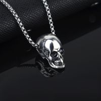Punk Skull Titanium Steel Plating Halloween Unisex Pendant Necklace main image 2