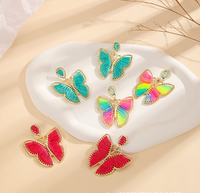 1 Pair Lady Butterfly Raffia Drop Earrings main image 1