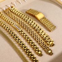 304 Stainless Steel 18K Gold Plated IG Style Plating Inlay Solid Color Zircon Bracelets main image 9
