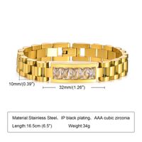304 Stainless Steel 18K Gold Plated IG Style Plating Inlay Solid Color Zircon Bracelets main image 2