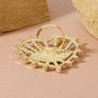 Casual Simple Style Devil's Eye Heart Shape Alloy Plating Hollow Out Inlay Artificial Diamond Women's Open Rings main image 2
