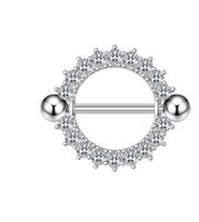 Sexy Cherry Eye Stainless Steel Copper Plating Inlay Zircon White Gold Plated Gold Plated Nipple Ring sku image 1