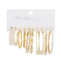 1 Set Nordic Style Basic Flower Butterfly Inlay Zinc Alloy Artificial Rhinestones Artificial Pearls Earrings sku image 12