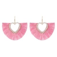 1 Pair Vacation Sector Heart Shape Plating Inlay Alloy Artificial Pearls 14k Gold Plated Drop Earrings sku image 1