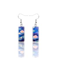 1 Pair French Style Pastoral Cartoon Inlay 304 Stainless Steel Glass Drop Earrings sku image 2