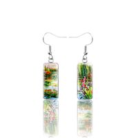 1 Pair French Style Pastoral Cartoon Inlay 304 Stainless Steel Glass Drop Earrings sku image 4