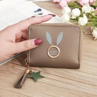 Korean Rabbit Ears Printing Zipper Short Wallet Wholesale sku image 6