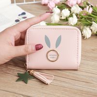 Korean Rabbit Ears Printing Zipper Short Wallet Wholesale sku image 7