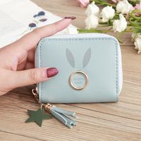 Korean Rabbit Ears Printing Zipper Short Wallet Wholesale sku image 8