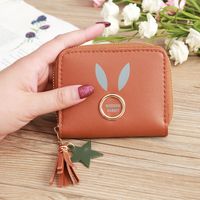 Korean Rabbit Ears Printing Zipper Short Wallet Wholesale sku image 9