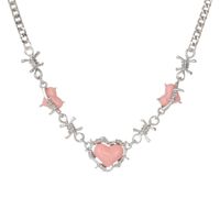 1 Piece Sweet Heart Shape Alloy Plating Artificial Rhinestones Women's Necklace sku image 7