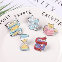 Cartoon Style Book Letter Alloy Plating Unisex Brooches main image 3