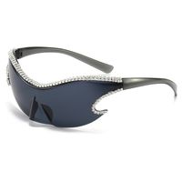 Original Design Solid Color Pc Special-shaped Mirror Diamond Frameless Men's Sunglasses main image 1