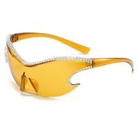 Original Design Solid Color Pc Special-shaped Mirror Diamond Frameless Men's Sunglasses main image 4