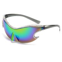 Original Design Solid Color Pc Special-shaped Mirror Diamond Frameless Men's Sunglasses main image 3