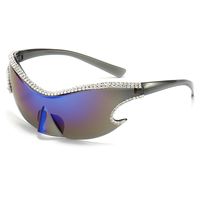 Original Design Solid Color Pc Special-shaped Mirror Diamond Frameless Men's Sunglasses main image 2
