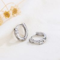 1 Pair Elegant Shiny Solid Color Inlay Copper Zircon Hoop Earrings main image 1