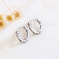 1 Pair Elegant Shiny Solid Color Inlay Copper Zircon Hoop Earrings main image 2