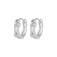 1 Pair Elegant Shiny Solid Color Inlay Copper Zircon Hoop Earrings main image 3