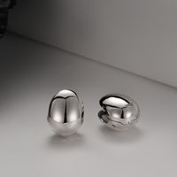 1 Piece Simple Style Solid Color Polishing Sterling Silver Earrings main image 4