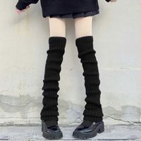 Women's Casual Solid Color Cotton Polyester Cotton Long Leg Warmers A Pair sku image 1