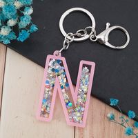 Modern Style Letter Arylic Sequin Women's Bag Pendant Keychain sku image 10