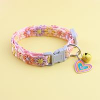 Cross-border Pet Supplies Wholesale Factory Direct Sales Ins Style Colorful Lace Flower Collar Bell Kitty Small Dog Harness sku image 3