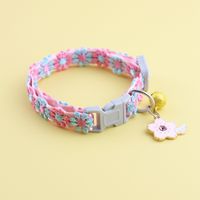 Cross-border Pet Supplies Wholesale Factory Direct Sales Ins Style Colorful Lace Flower Collar Bell Kitty Small Dog Harness sku image 2
