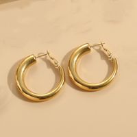 1 Pair Elegant Luxurious Classic Style C Shape Round Solid Color Plating 304 Stainless Steel Earrings sku image 10