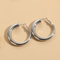 1 Pair Elegant Luxurious Classic Style C Shape Round Solid Color Plating 304 Stainless Steel Earrings sku image 6