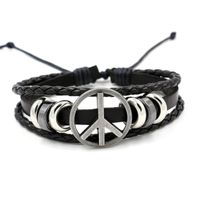 Hip-hop Retro Geometric Pu Leather Alloy Haematite Unisex Bangle 1 Piece main image 5