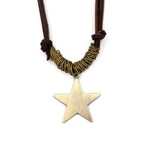 Casual Ethnic Style Star Alloy Leather Rope Knitting Unisex Long Necklace 1 Piece main image 4