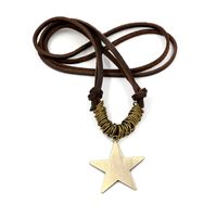 Casual Ethnic Style Star Alloy Leather Rope Knitting Unisex Long Necklace 1 Piece sku image 1