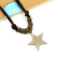 Casual Ethnic Style Star Alloy Leather Rope Knitting Unisex Long Necklace 1 Piece main image 1