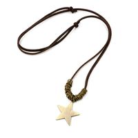 Casual Ethnic Style Star Alloy Leather Rope Knitting Unisex Long Necklace 1 Piece main image 2