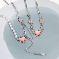 Japanese Style Sweet Heart Shape Bow Knot Alloy Wholesale Pendant Necklace main image 6