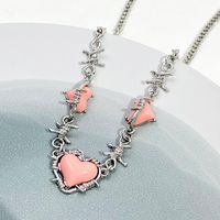 Japanese Style Sweet Heart Shape Bow Knot Alloy Wholesale Pendant Necklace main image 7