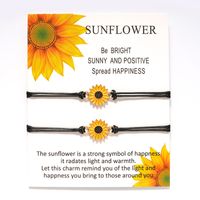 Simple Style Sunflower Alloy Wax Line Enamel Plating Couple Drawstring Bracelets main image 1