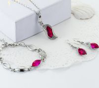 Elegant Geometric Alloy Inlay Rhinestones Women's Bracelets Earrings Necklace sku image 4