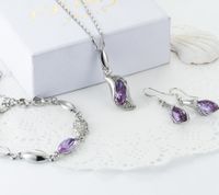 Elegant Geometric Alloy Inlay Rhinestones Women's Bracelets Earrings Necklace sku image 3