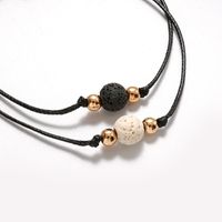 Simple Style Classic Style Solid Color Volcanic Rock Rope Knitting Unisex Bracelets main image 5
