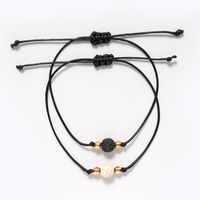 Simple Style Classic Style Solid Color Volcanic Rock Rope Knitting Unisex Bracelets main image 2