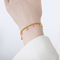 Elegant Streetwear Geometric Star Moon Titanium Steel Enamel Plating 18k Gold Plated Bracelets Necklace main image 6