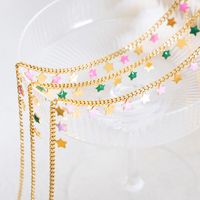 Elegant Streetwear Geometric Star Moon Titanium Steel Enamel Plating 18k Gold Plated Bracelets Necklace main image 2