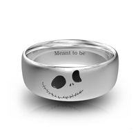 Punk Cool Style Emoji Face Titanium Steel Wide Band Rings In Bulk sku image 2